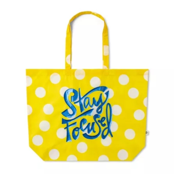 'Stay Focused' Packable Tote Bag Yellow - Tabitha Brown for Target NWT - Picture 1 of 3